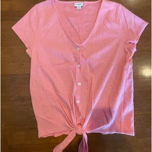 J Crew Coral Tie Front top sz S